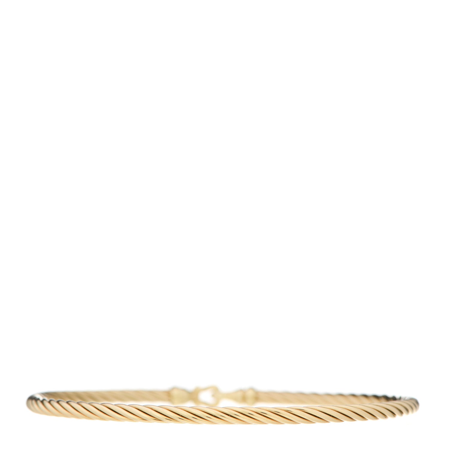 David Yurman 18K Yellow Gold 3mm Cable Buckle Bracelet 2 of 4