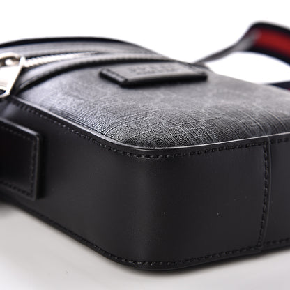 Gucci GG Supreme Monogram Appia Calfskin Web Small Camera Messenger Bag Black Grey 8 of 9
