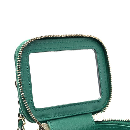 Chanel Lambskin Quilted Top Handle Mini Vanity Case With Chain Green 11 of 11