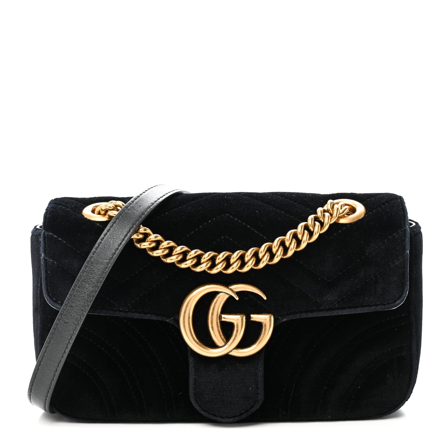 Velvet Matelasse Mini GG Marmont Shoulder Bag Black 75/30 Black