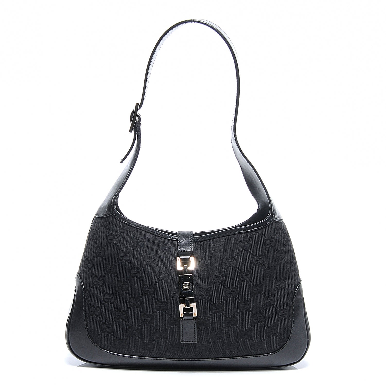 Gucci Monogram Small Jackie O Hobo Black 1 of 8