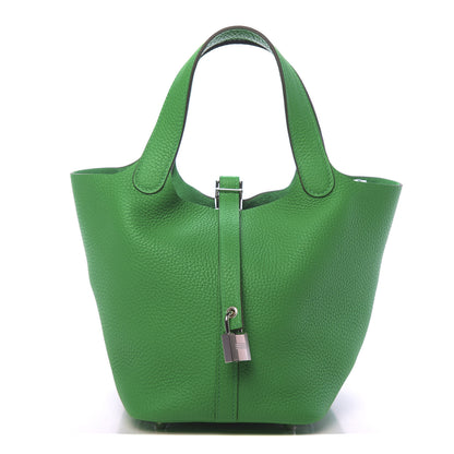 Hermes Taurillon Clemence Picotin Lock 18 PM Bambou 1 of 11