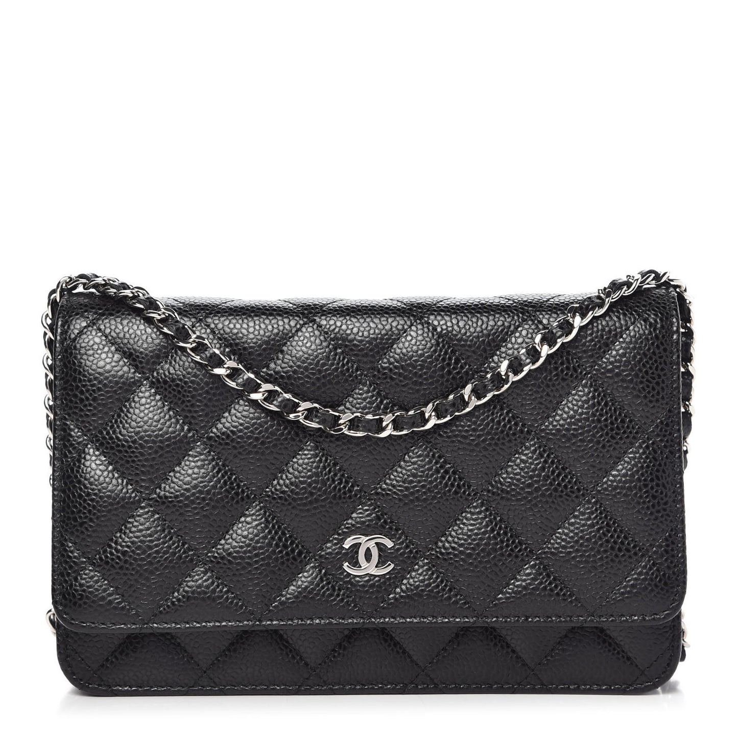 Caviar Quilted Wallet On Chain WOC Black