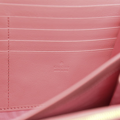 Gucci Azalea Calfskin Enamel Matelasse Diagonal Torchon GG Marmont Chain Wallet New Cherry Red Wild Rose 6 of 11