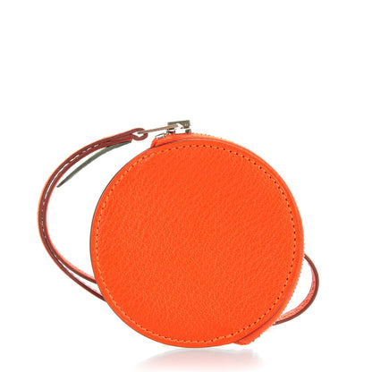 Hermes Chevre Mysore Tutti Frutti Orange Coin Purse Charm Feu 1 of 8