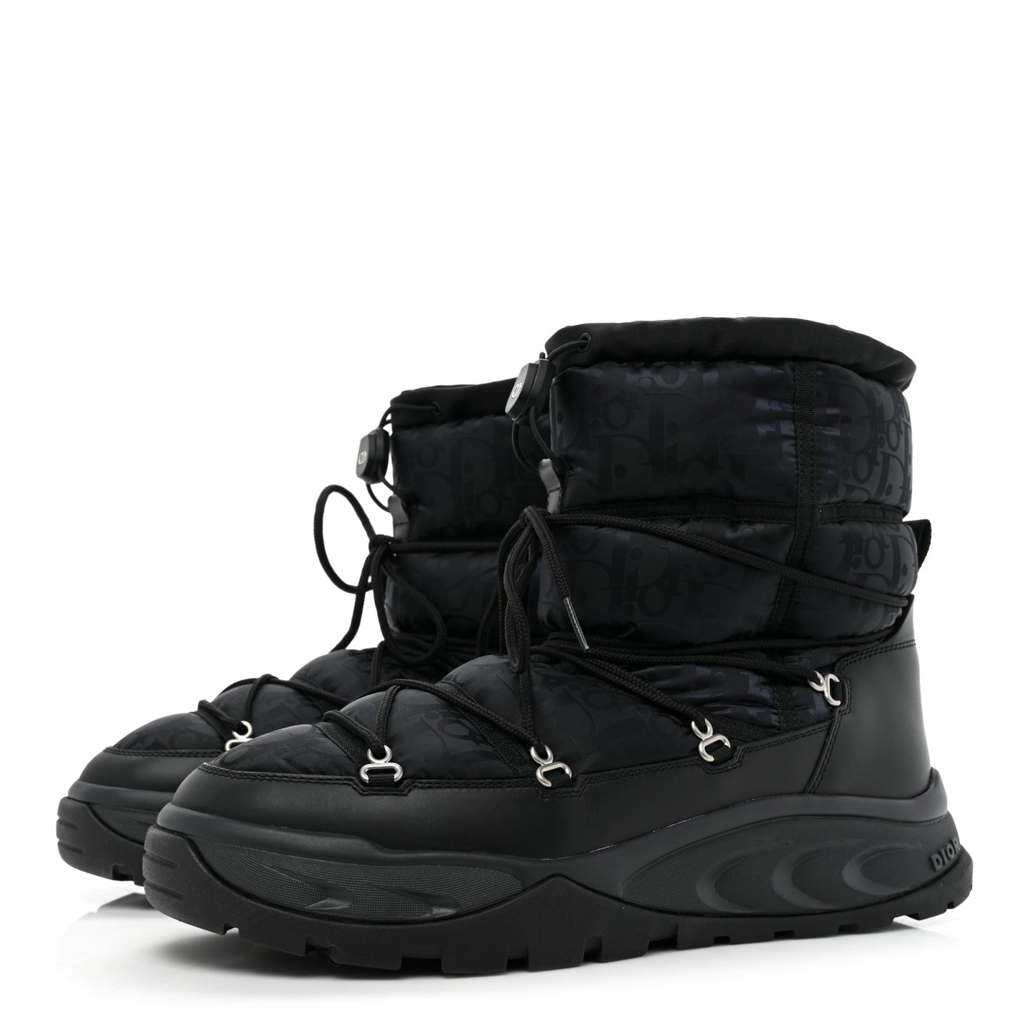 Nylon Oblique Mens Snow Ankle Boot 43 Black