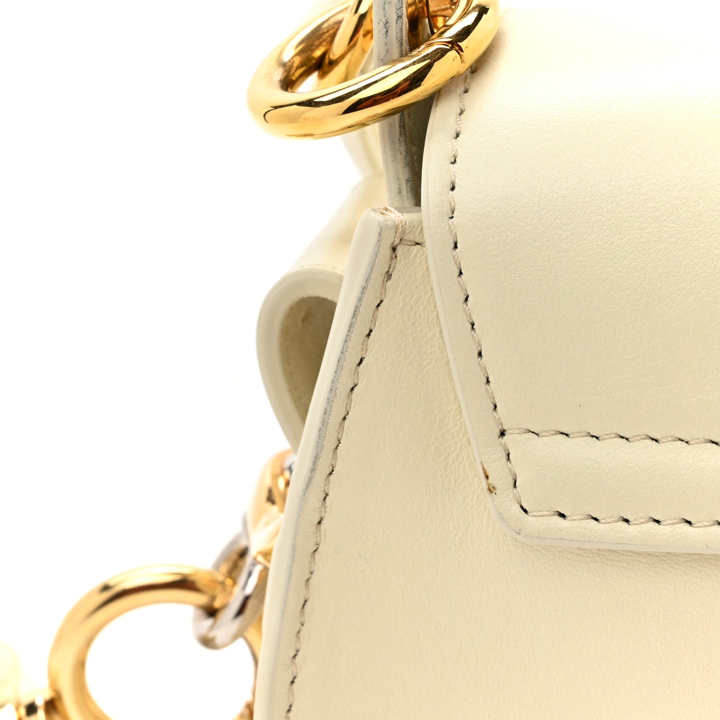 Calfskin Small Tess Bag Natural White