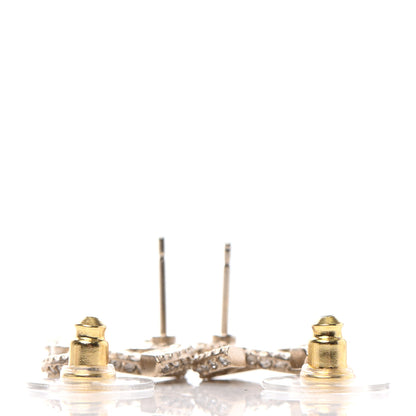 Chanel Crystal Timeless CC Earrings Light Gold 3 of 5