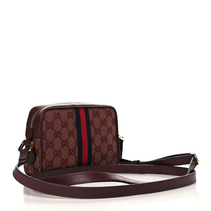 Gucci Monogram Textured Dollar Calfskin Web Mini Ophidia Shoulder Bag Sahara Rubino Chardonnay 3 of 6