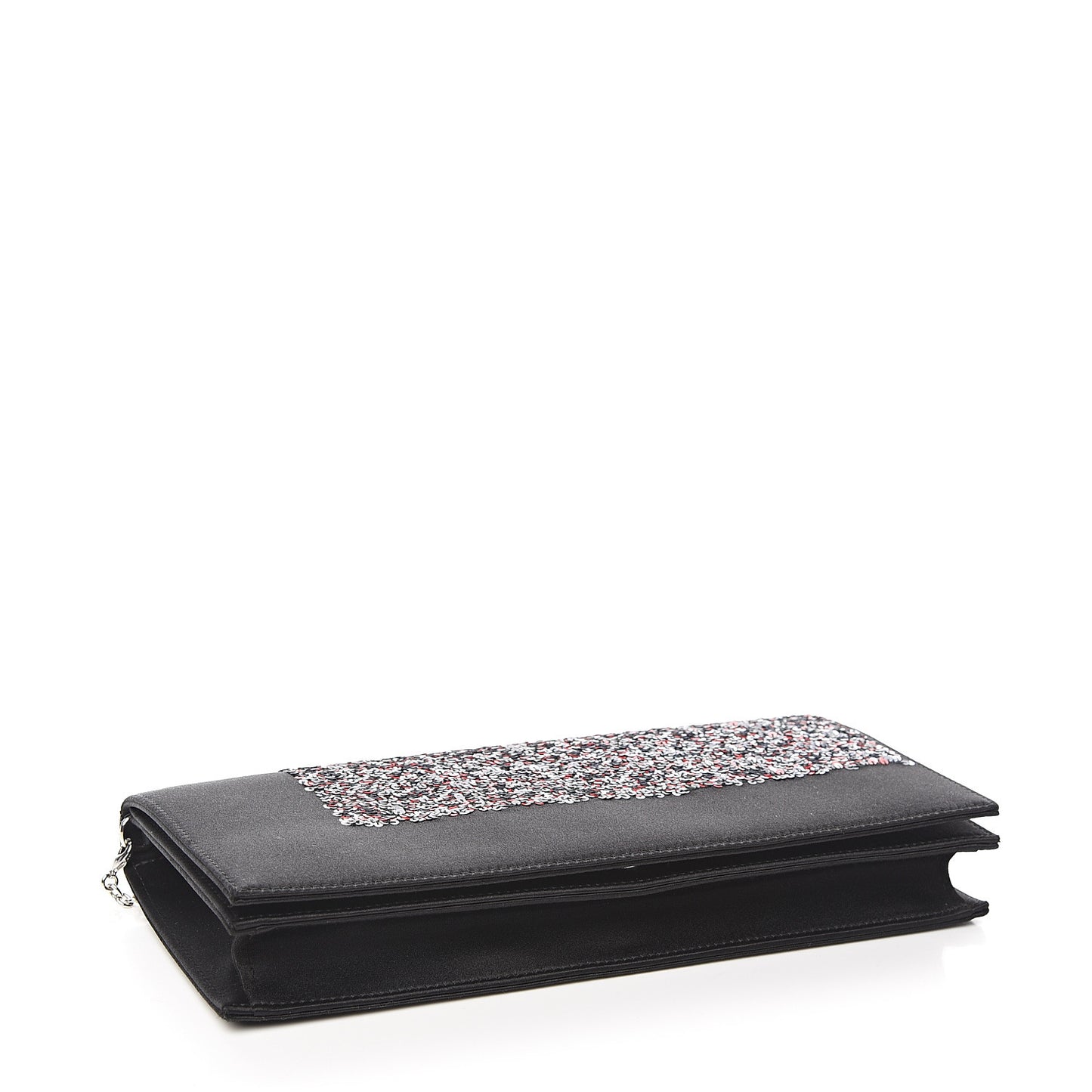 Satin Sequin Chain Crossbody Black Multicolor