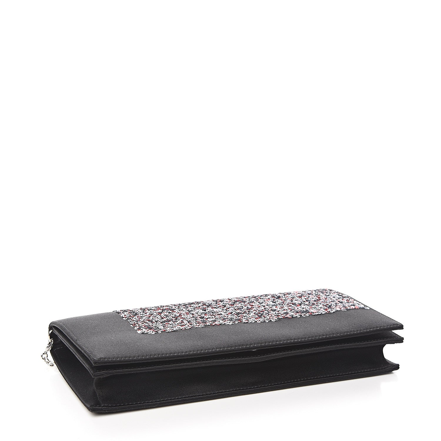 Christian Dior Satin Sequin Chain Crossbody Black Multicolor 3 of 8