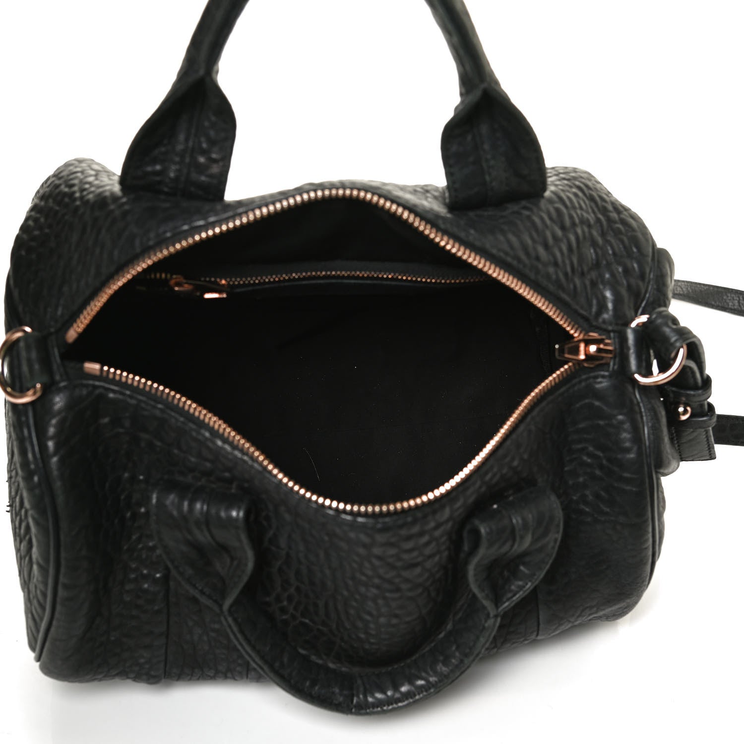 Alexander Wang Pebbled Lambskin Rocco Black Rose Gold Hardware 5 of 16