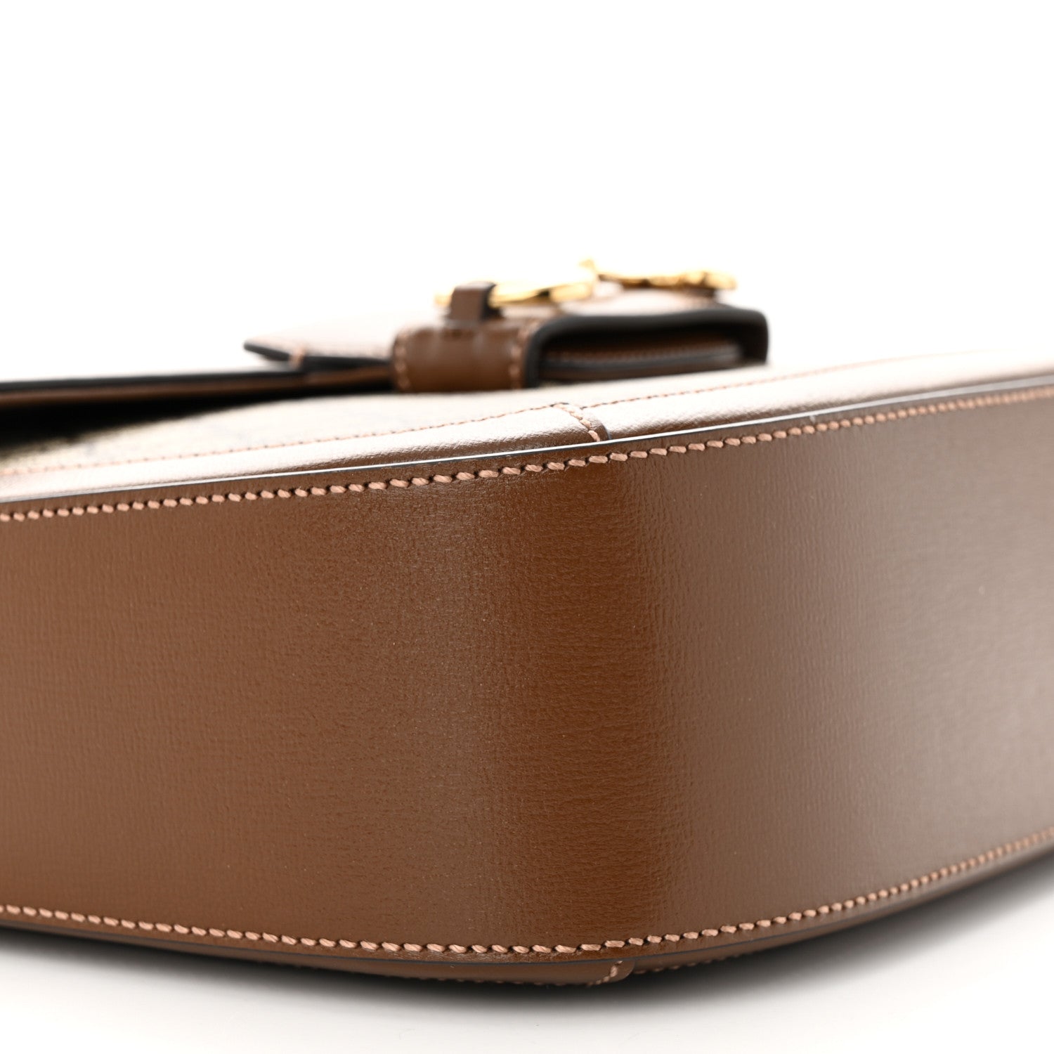 Gucci GG Supreme Monogram Azalea Calfskin Web Medium Horsebit 1955 Shoulder Bag Beige Ebony Brown Sugar 9 of 10