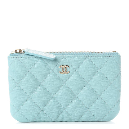 Chanel Caviar Quilted Small Cosmetic Case Light Blue 1 of 7