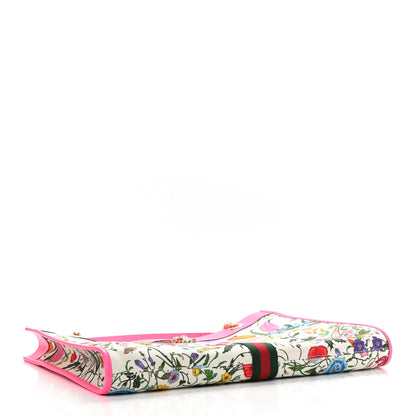 Gucci Canvas Flora Large Rajah Chain Tote White Multicolor Fuxia Fluo 5 of 11