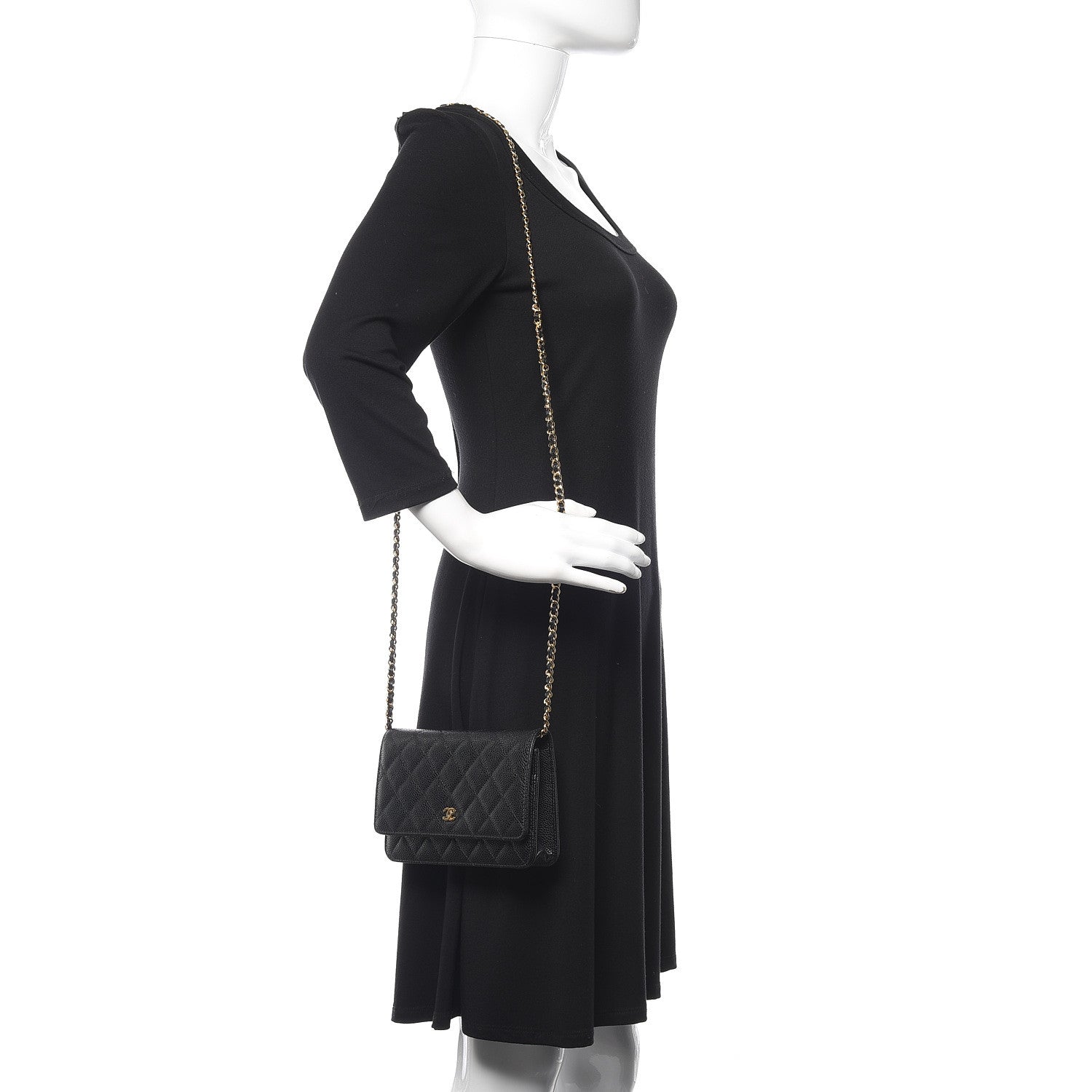 Chanel Caviar Quilted Wallet On Chain WOC Black 2 of 11