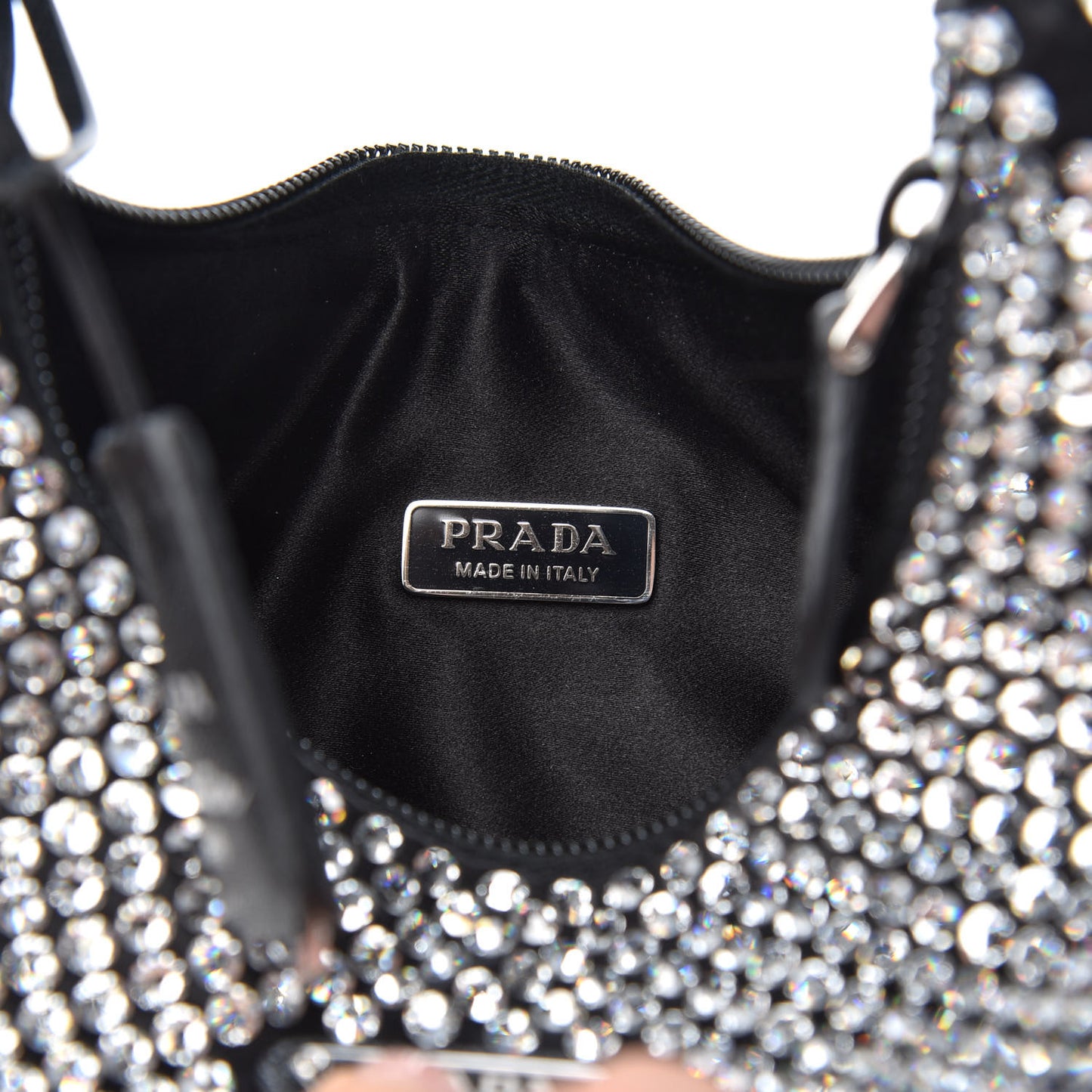 Satin Crystal Mini Re-Edition 2000 Bag Cristal