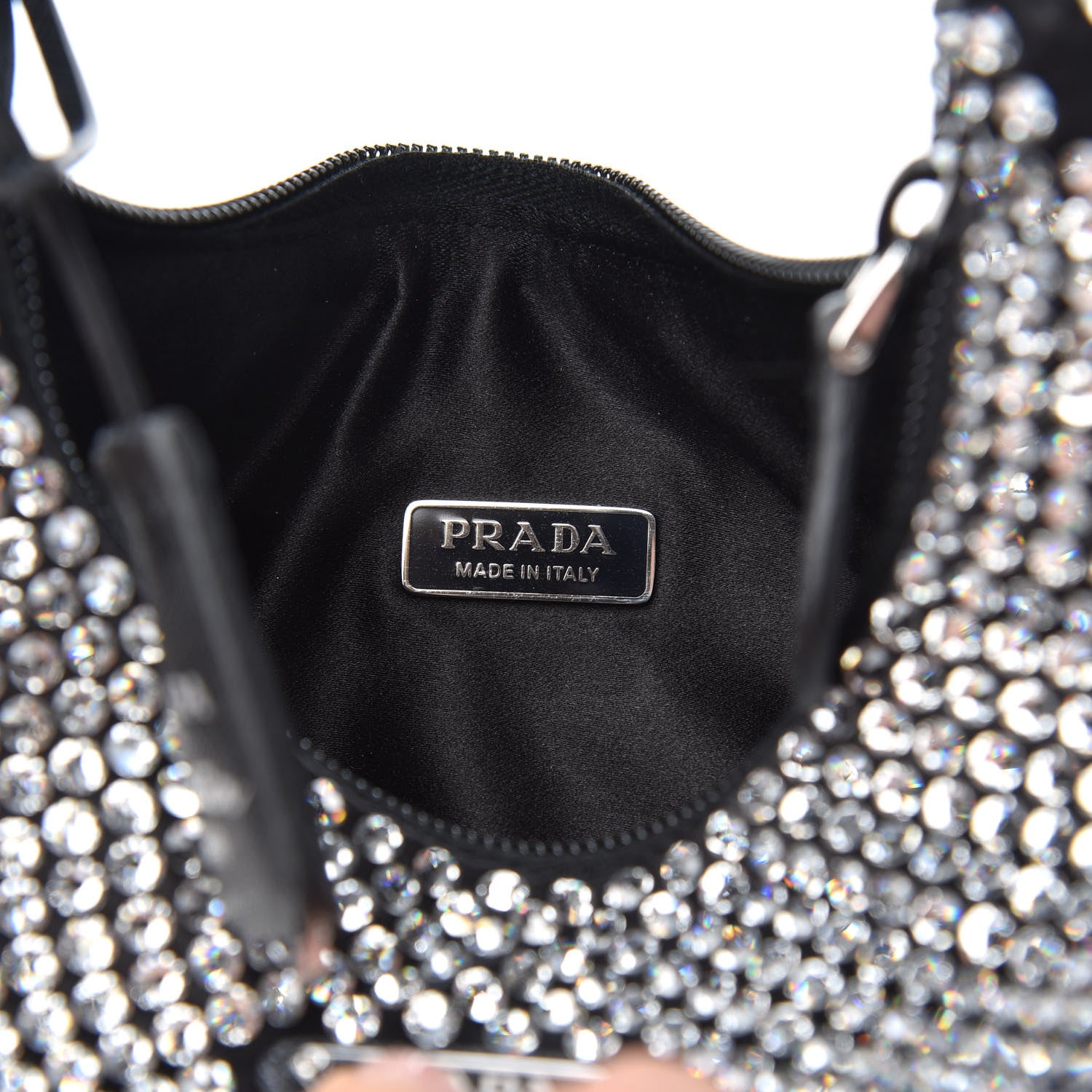 Prada Satin Crystal Mini Re-Edition 2000 Bag Cristal 6 of 10