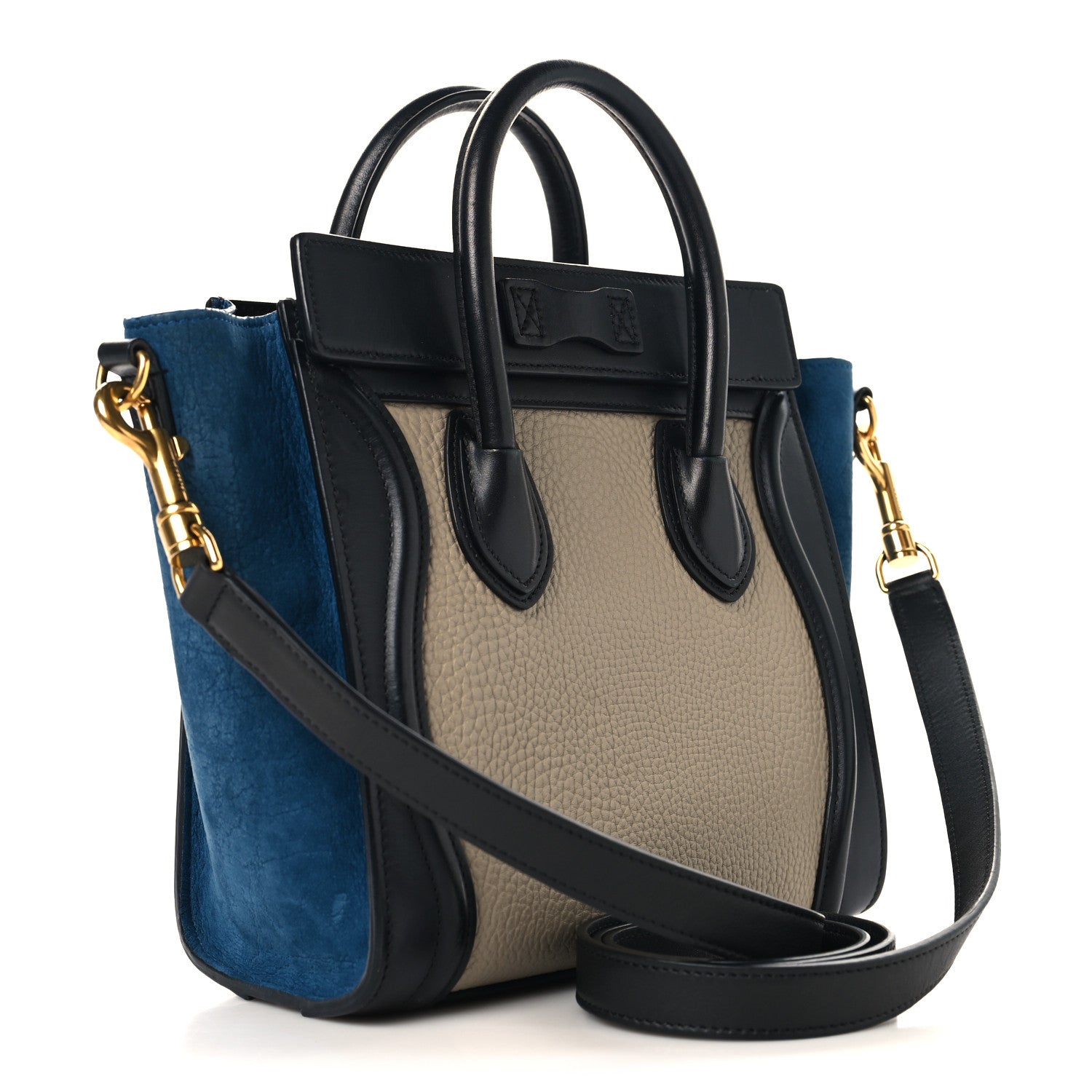 Celine Bullhide Calfskin Nubuck Nano Tri-Color Luggage Light Taupe 3 of 9