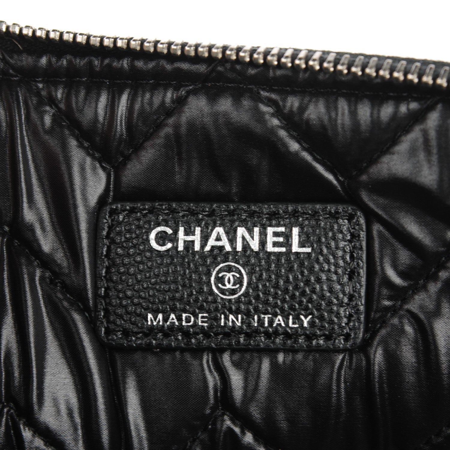 Chanel Caviar Chevron Medium Cosmetic Case Black 6 of 7
