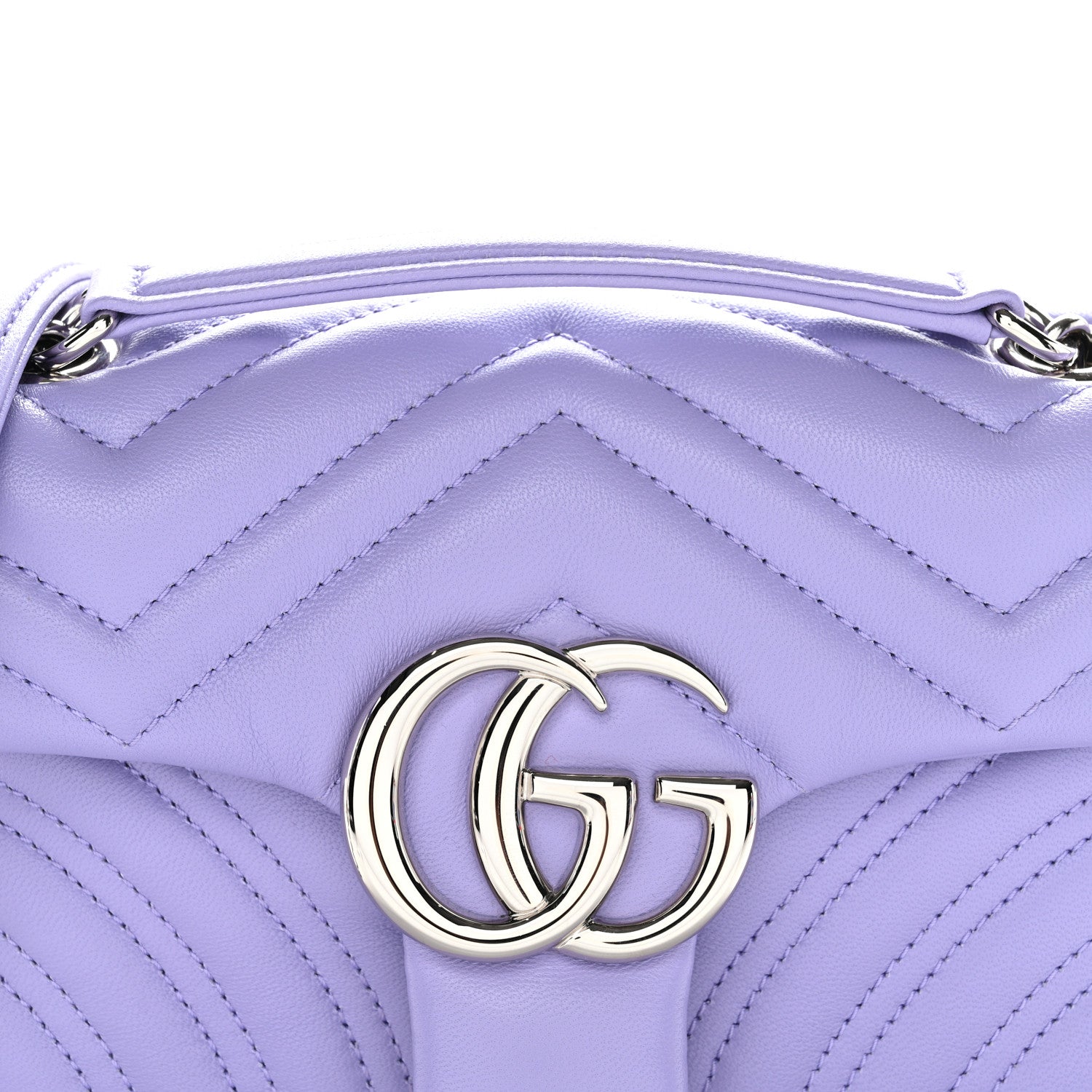 Gucci Lambskin Matelasse Small GG Marmont Shoulder Bag Lapis 8 of 10