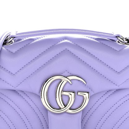 Gucci Lambskin Matelasse Small GG Marmont Shoulder Bag Lapis 8 of 10