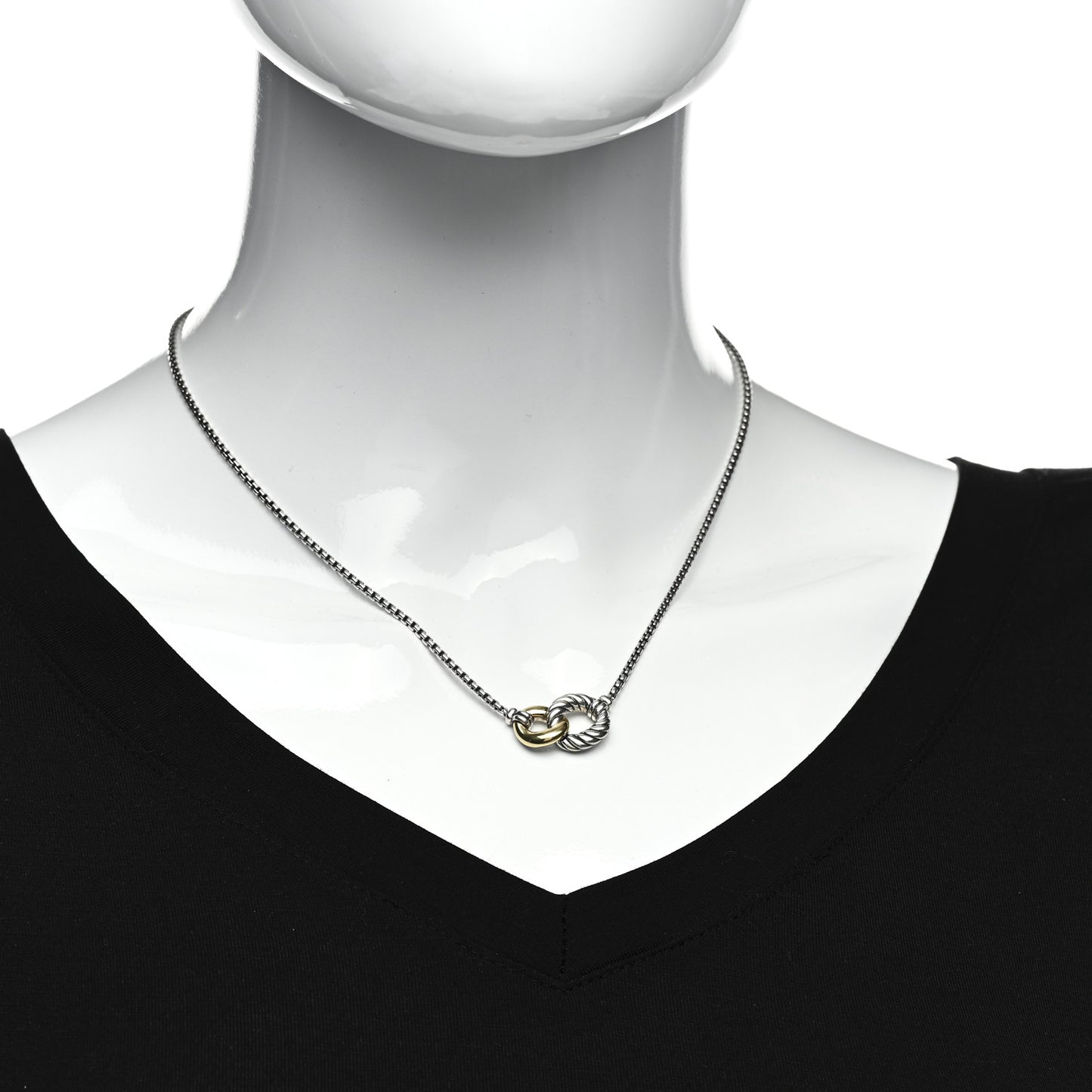 Sterling Silver 18K Yellow Gold Belmont Pendant Necklace