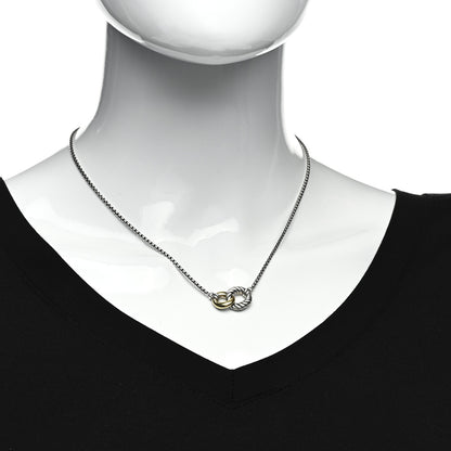 David Yurman Sterling Silver 18K Yellow Gold Belmont Pendant Necklace 2 of 4