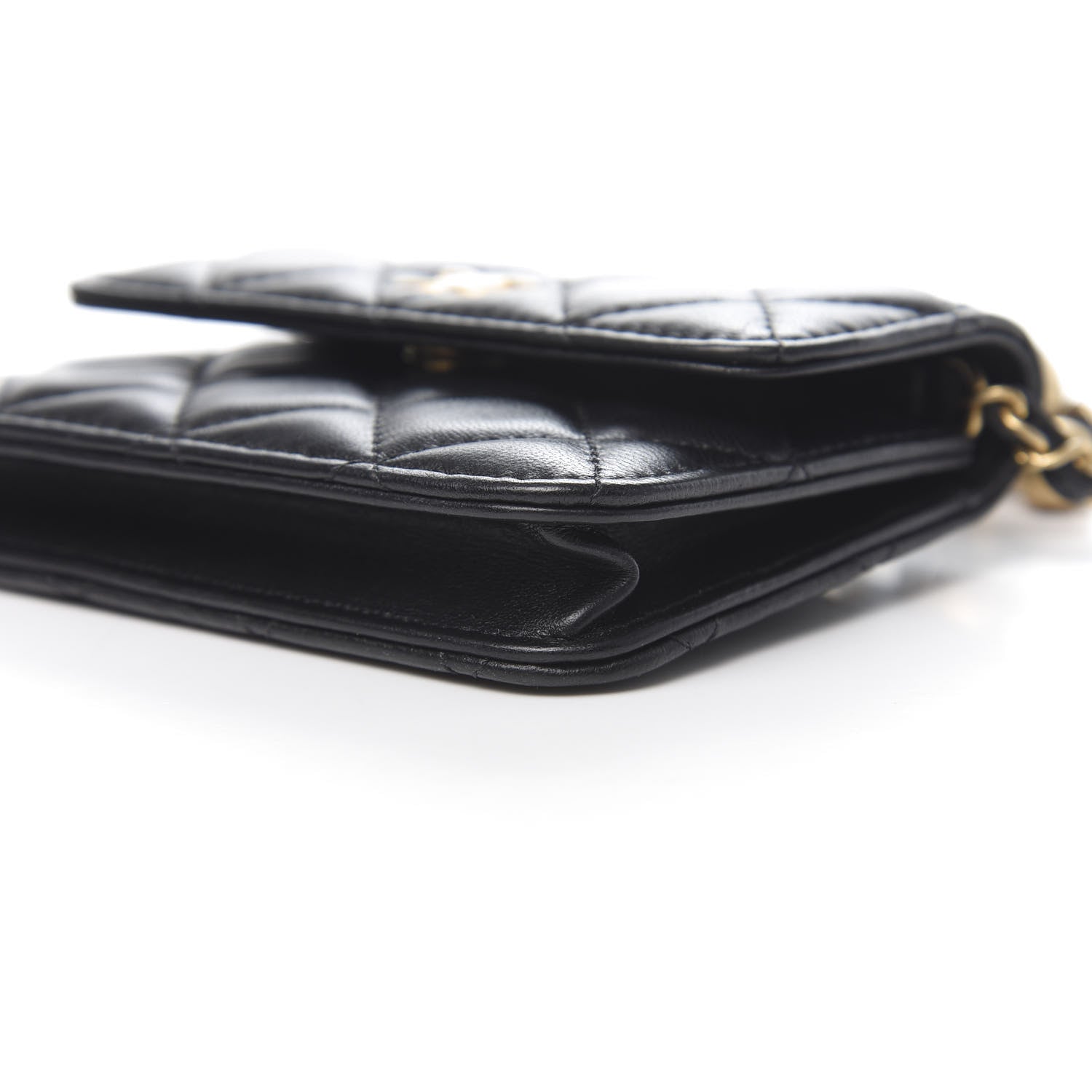 Chanel Lambskin Quilted Pearl Crush Clutch With Chain Black 10 of 12