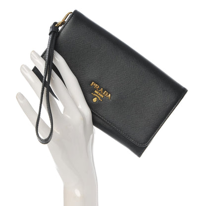Prada Saffiano Metal Wristlet Black 2 of 9