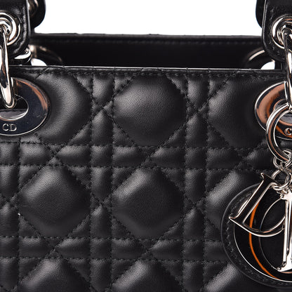 Christian Dior Lambskin Cannage Medium Lady Dior Black 13 of 13