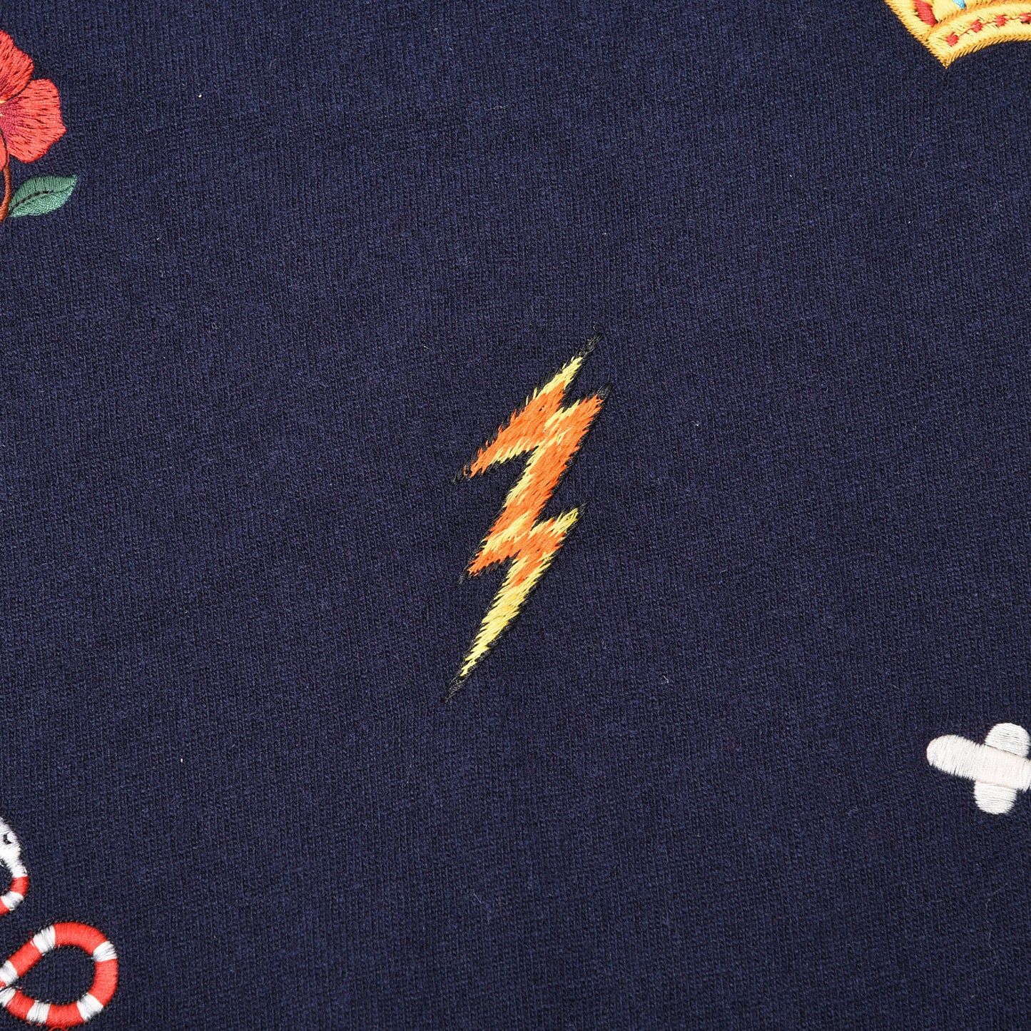 Wool Embroidered New Mix Scarf Midnight Blue