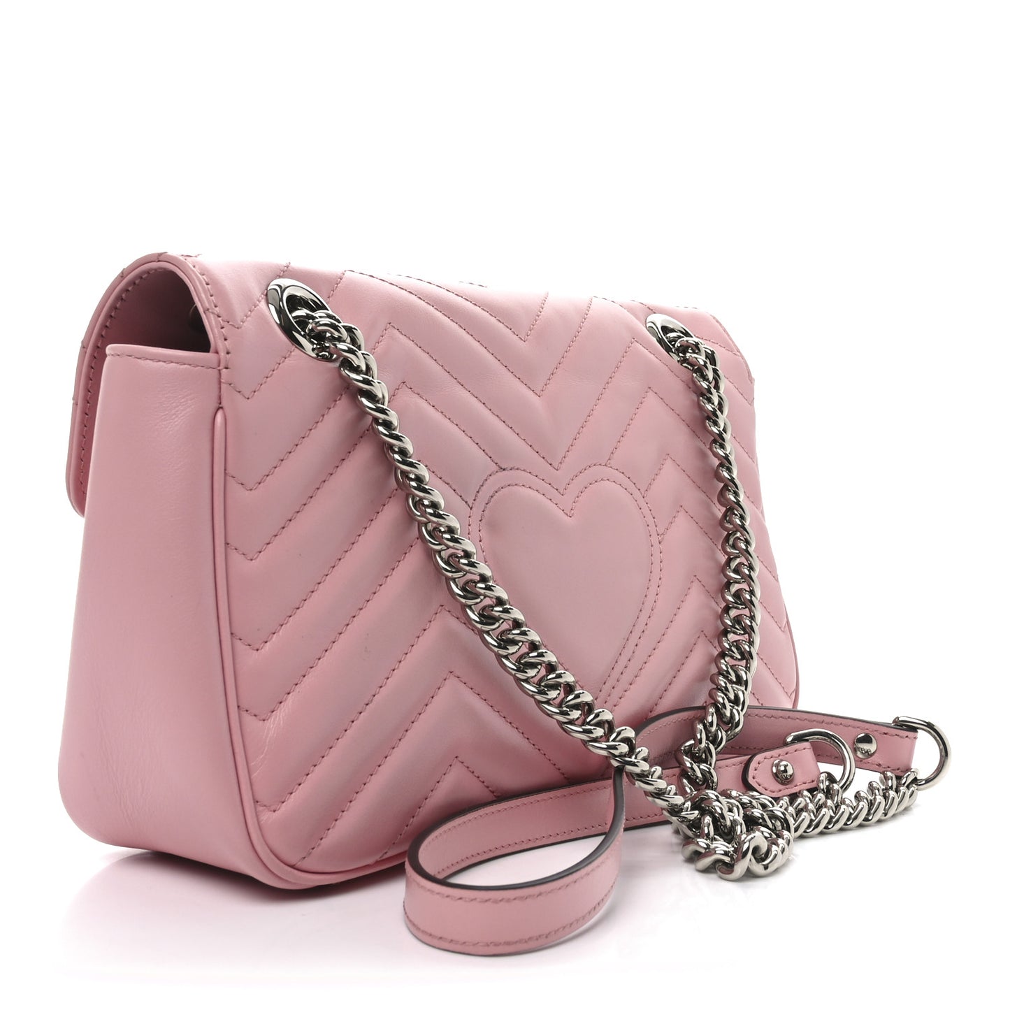 Calfskin Matelasse Small GG Marmont Shoulder Bag Wild Rose