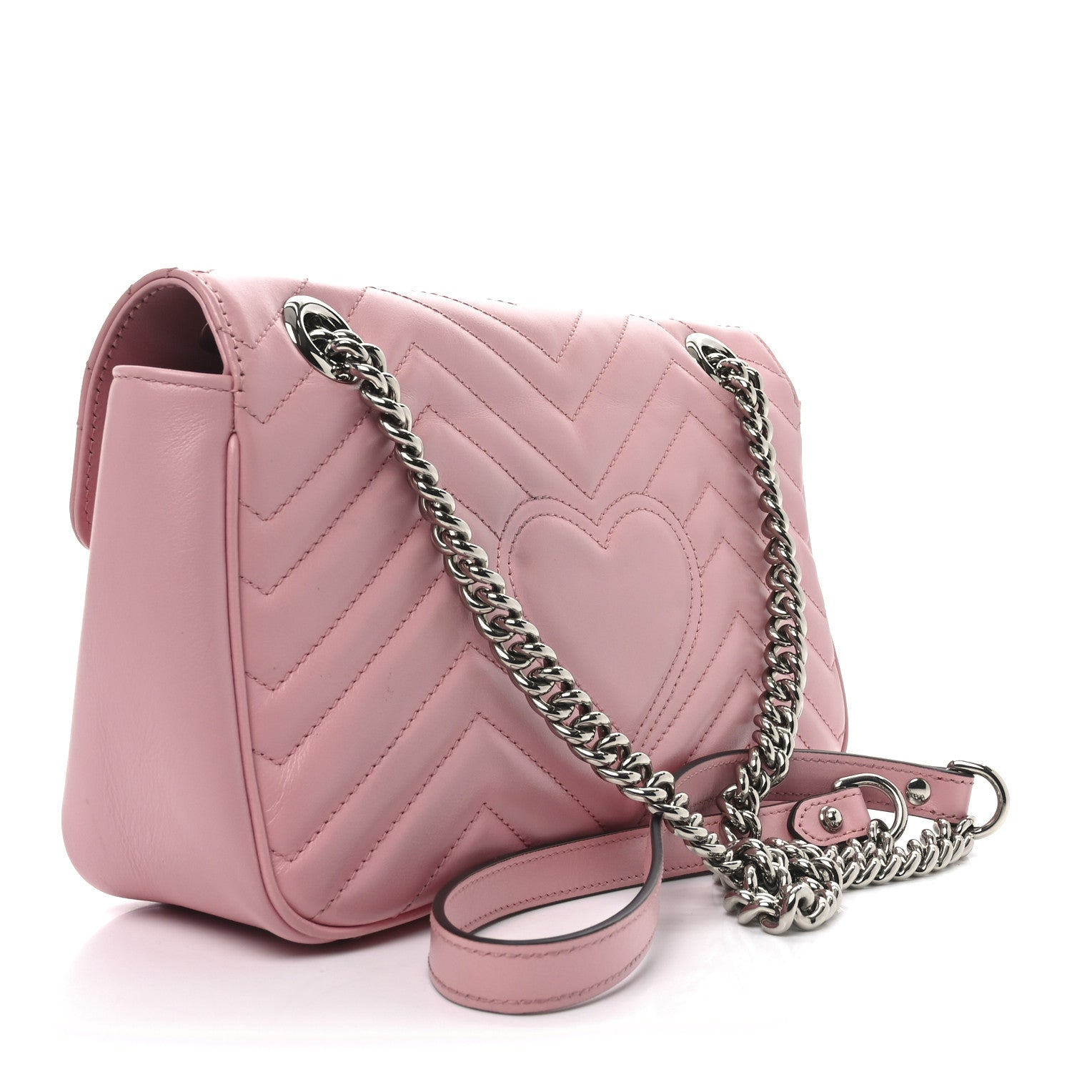 Gucci Calfskin Matelasse Small GG Marmont Shoulder Bag Wild Rose 3 of 10