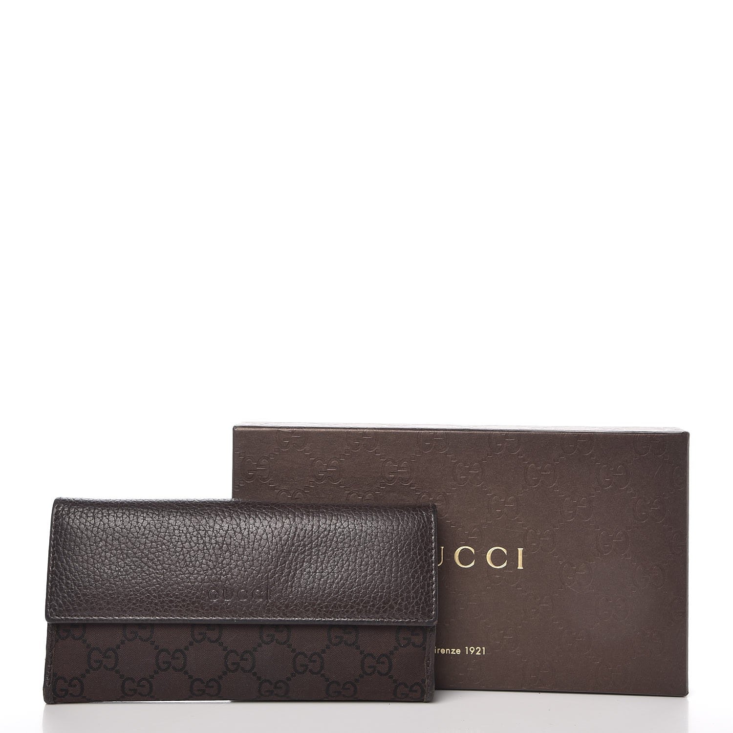 Gucci Canvas Monogram Calfskin Continental Wallet Brown 13 of 13