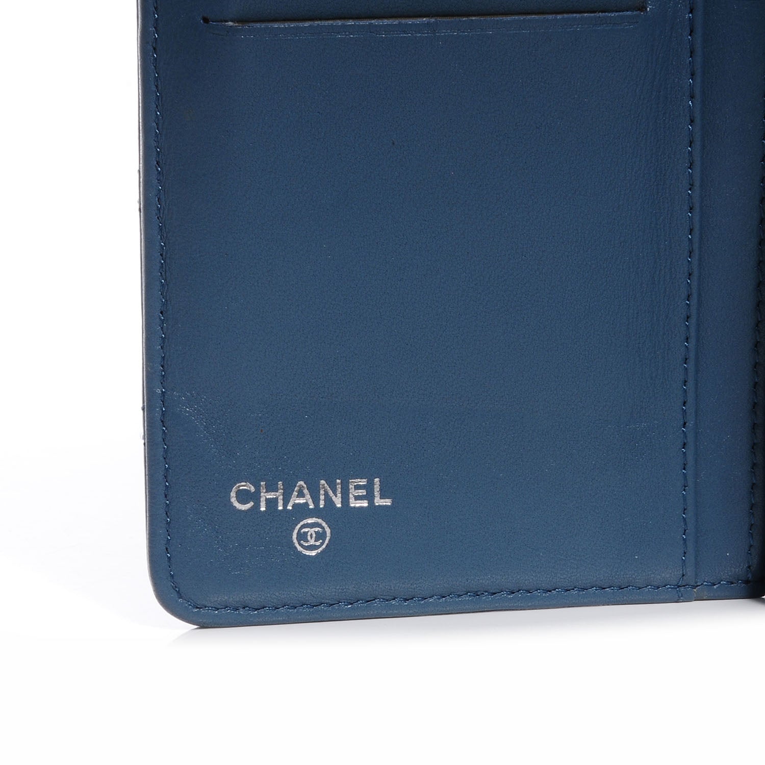Chanel Lambskin Quilted Yen Wallet Blue 6 of 9