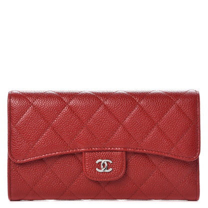 Chanel Caviar Quilted Large Flap Wallet Red 1 of 9
