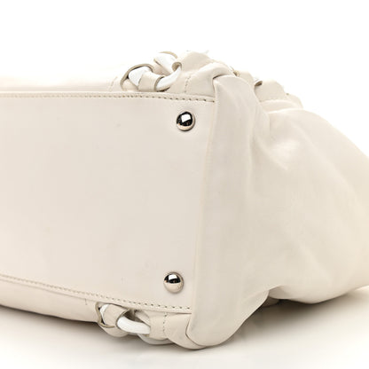 Chanel Calfskin Modern Chain Rhodoid East West Tote White 9 of 10