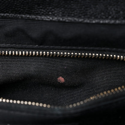 Saint Laurent Grain De Poudre Textured Mixed Matelasse Large Triquilt Monogram Satchel Black 13 of 28