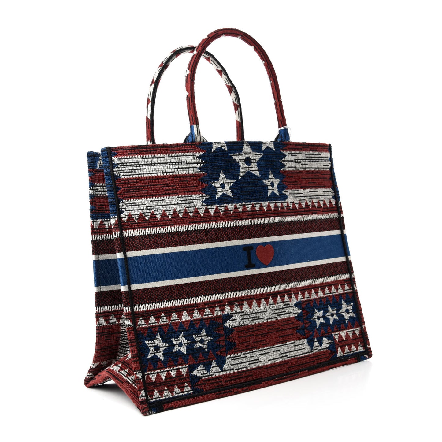 Canvas Embroidered Large Exclusive US Book Tote Multicolor
