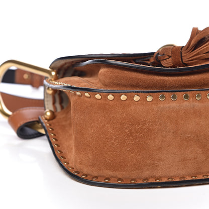 Chloe Suede Calfskin Braided Mini Hudson Shoulder Bag Caramel 8 of 10