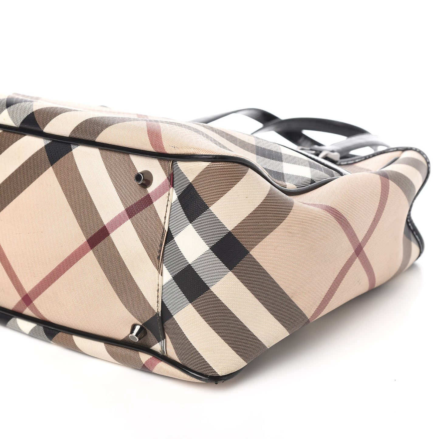 Patent Trim Nova Check Tote Black