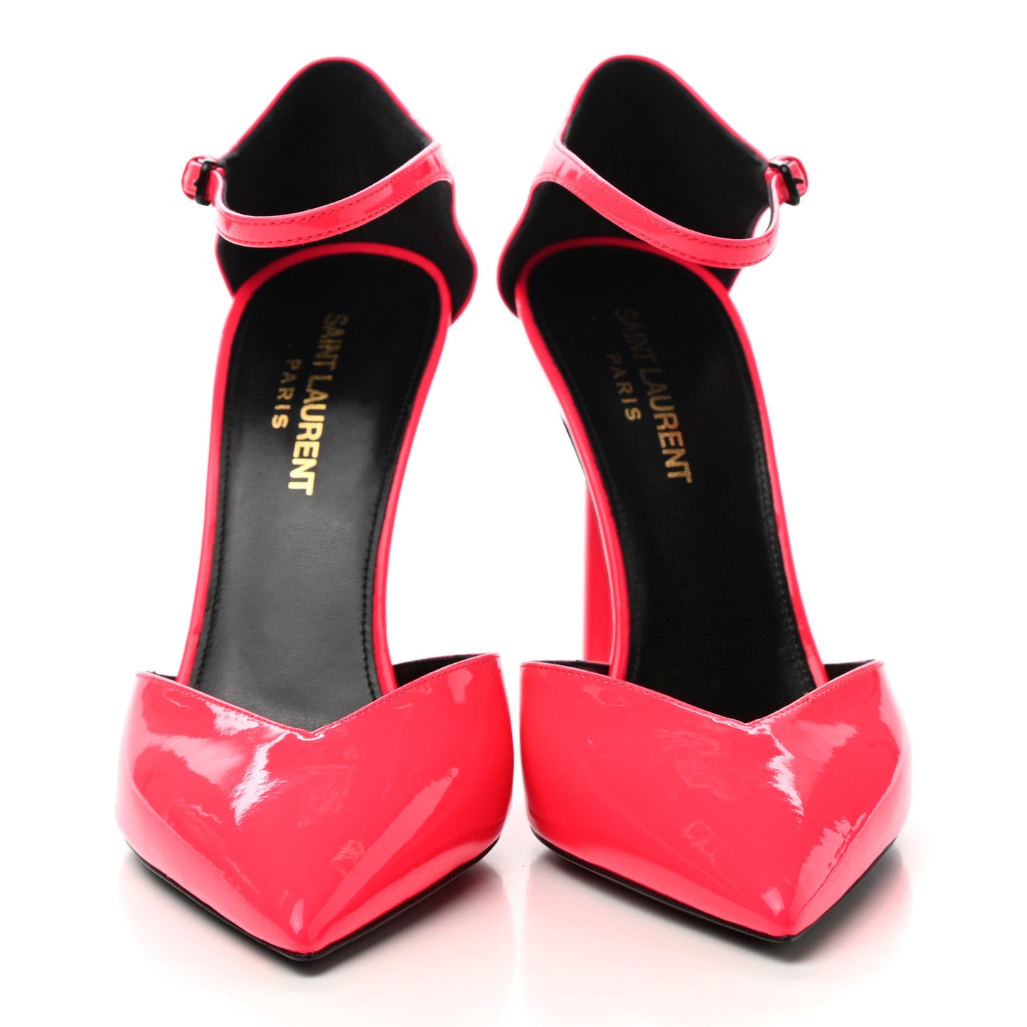 Patent Anja 105 Ankle Strap Pointed Pumps 37.5 Fuxia Fluo