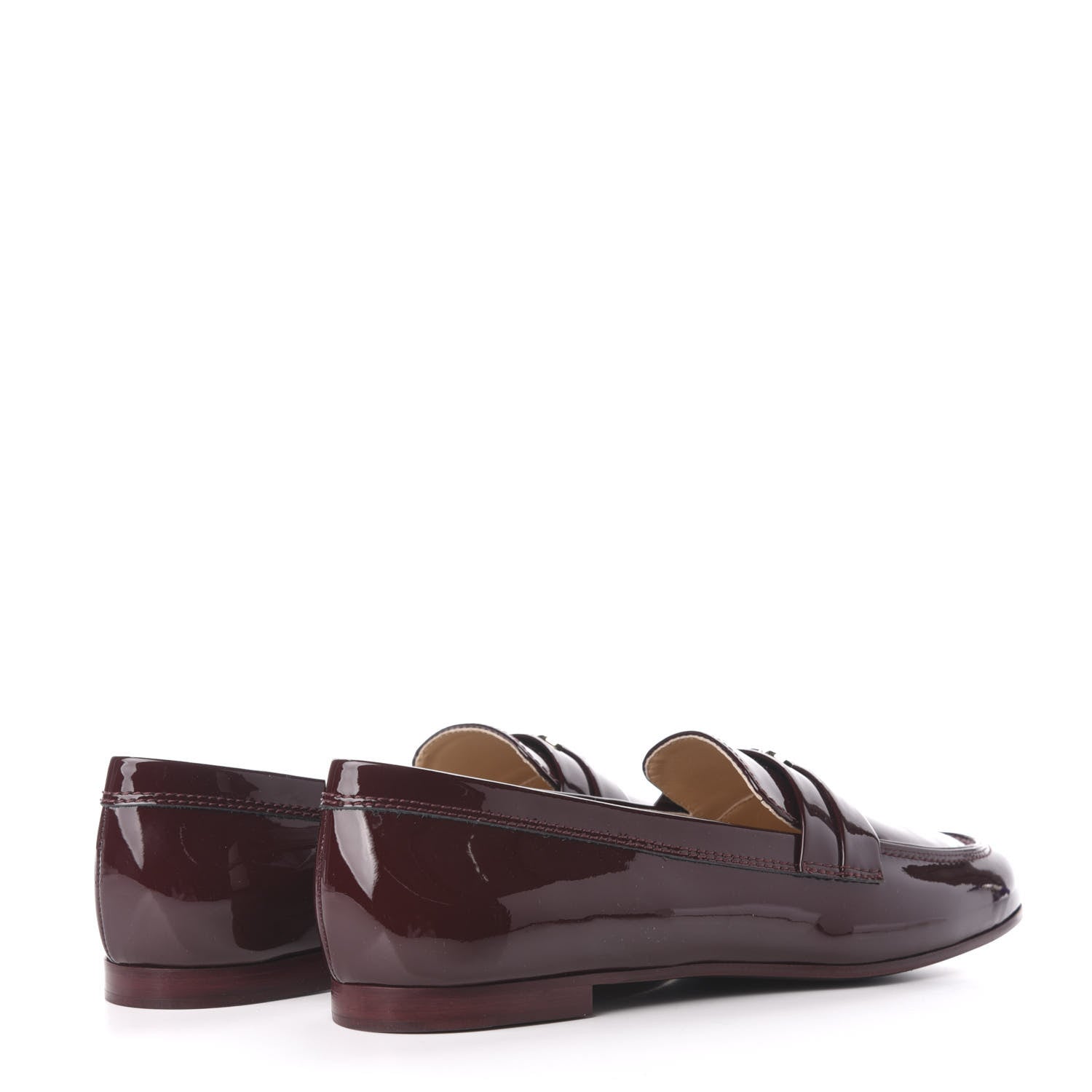 Chanel Patent Calfskin CC Loafers 41 Burgundy 4 of 8