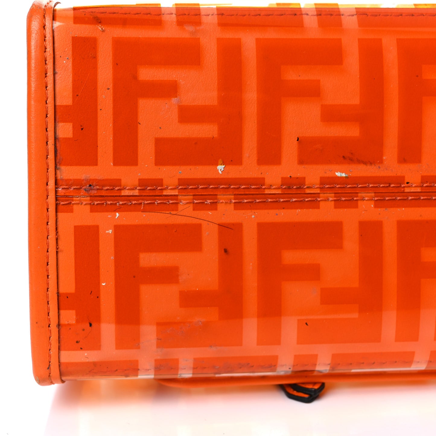 TPU FF Vitello Century Plexiglass Small Runaway Shopper Tote Aranciata