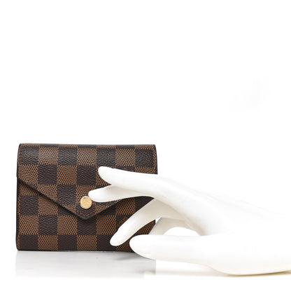 Louis Vuitton Damier Ebene Victorine Wallet Red 2 of 7