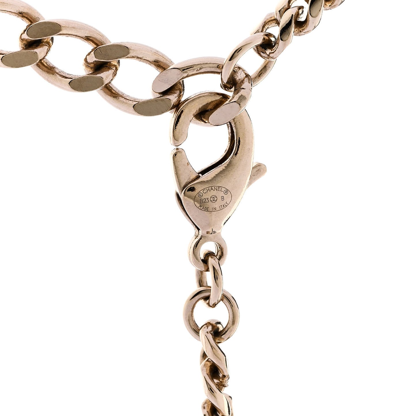 Metal Lambskin CC Choker Necklace Black Pink Gold