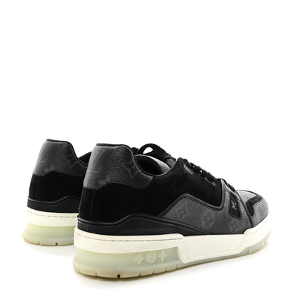 Louis Vuitton Calfskin Monogram Eclipse Mens LV Trainer Sneakers 8.5 Black 4 of 9