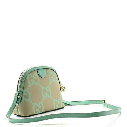 Gucci Monogram Jumbo GG Textured Dollar Calfskin Small Ophidia Dome Shoulder Bag Beige Pepperlight Mint 2 of 9