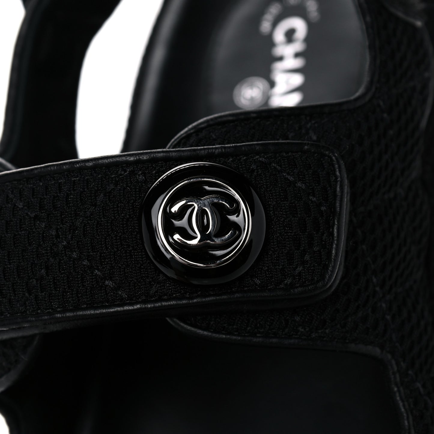 Fabric Velcro Dad Sandals 38 Black